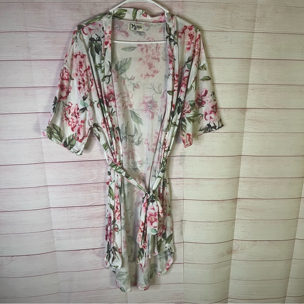 Show Me Your MuMu Floral Belted Robe Size ONE SIZE